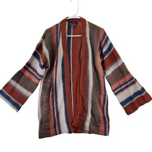 Renee Tene for Outlander Striped Knit Open Front Cardigan‎ Sweater Size L